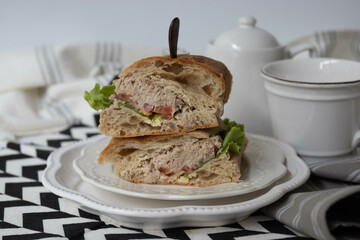 Traditional Italian Bread, Ciabatta , Tuna Sandwich