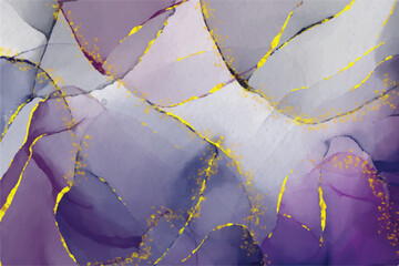 Golden Purple Gradient Watercolor Vector Background