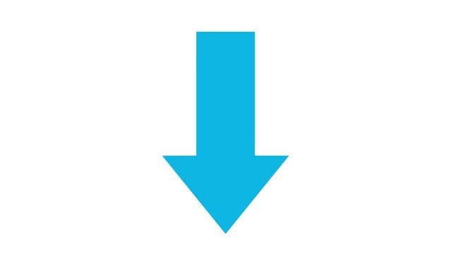 Animated blue arrow bouncing slide to down