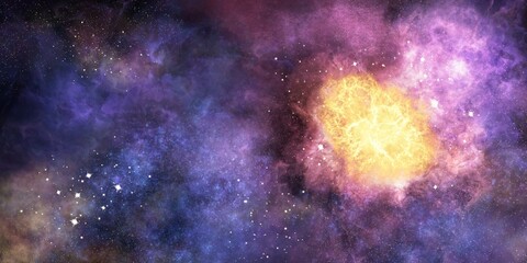 Space background with realistic nebula and shining stars. Abstract scientific background with...