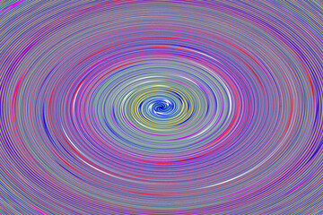 Circle illustration. Background of numerous multi-colored circles coming from the center.