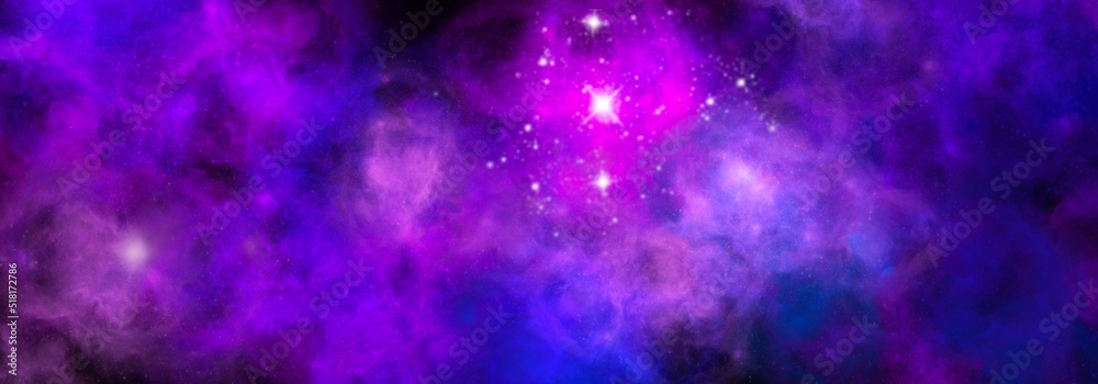 Wall mural space background with realistic nebula and shining stars. abstract scientific background with nebula