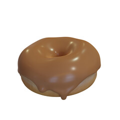 Realistic donut with colored icing.