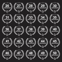 Anniversary celebration Set and bundle design, 26 to 50 luxurious golden color for birthday and Anniversary design.