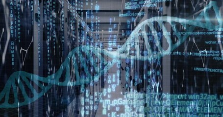 Animation of medical data processing over server room - Powered by Adobe