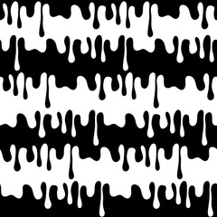 Fototapeta premium Black white sugar syrup smudge, liquid glaze seamless pattern for textile