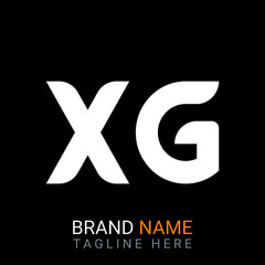 XG Letter Logo design. black background.