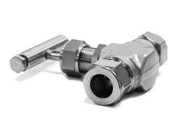 Metal brass water ball valve close up