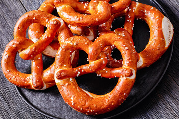 pretzels in the form of knot on plate