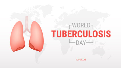 World Tuberculosis day on white background