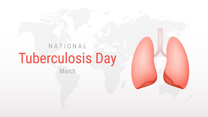 World Tuberculosis day on white background