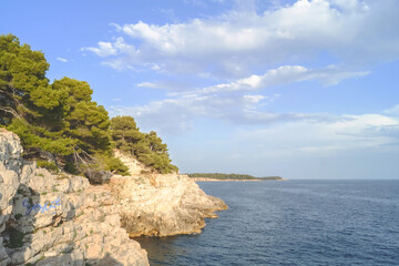 Mediterranean landscape on a rocky coastline in Croatia