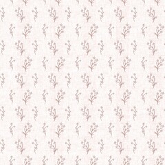 Geschlechtsneutrales rosa Laubblatt nahtloser Rasterhintergrund. Einfaches skurriles Muster mit 2 Tönen. Kinderzimmertapete oder Scandi All Over Print.