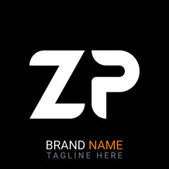 ZP Letter Logo design. black background.