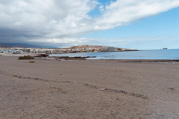 Paisaje playa el Médano, Granadilla de Abona, Tenerife, islas Canarias, España