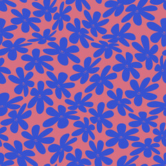 Warped smiling flower pattern. vector seamless pattern - 518180543
