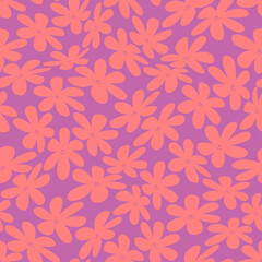 Warped smiling flower pattern. vector seamless pattern - 518180580