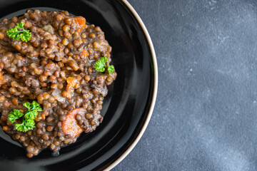 green lentils vegetable cuisine fresh healthy meal food diet snack on the table copy space food background