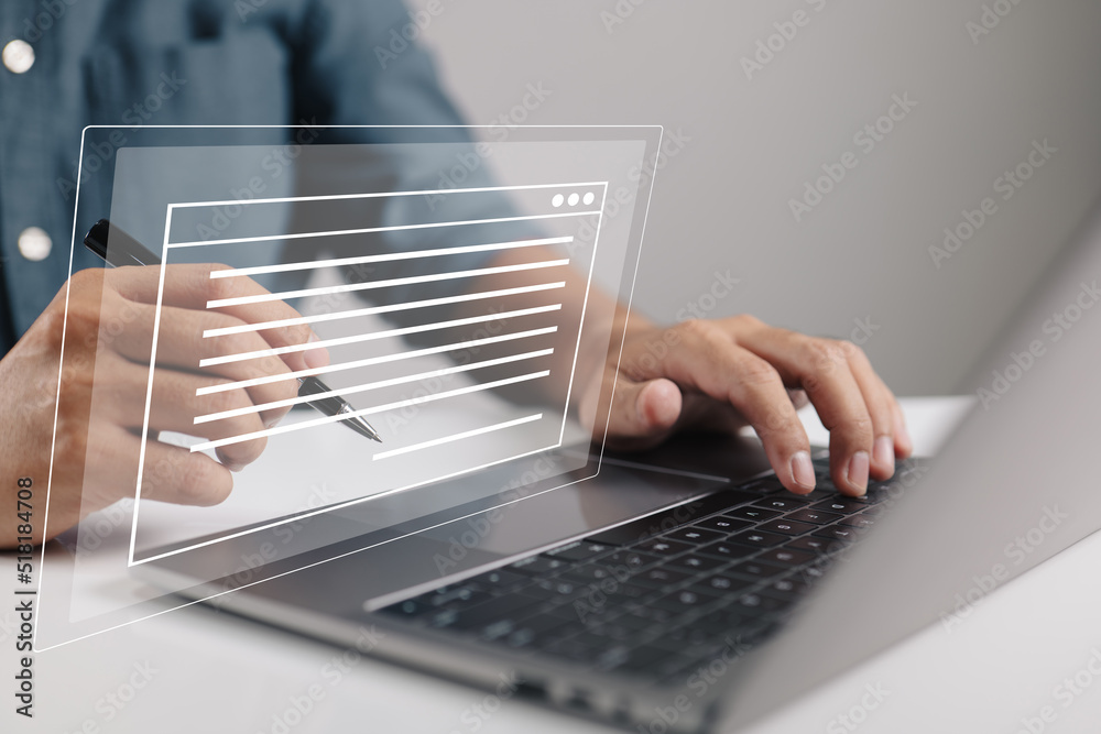 Poster the idea of an electronic signature. electronic document, digital form affixed to an electronically 