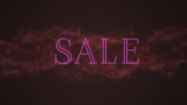 Animation of digital space with smoke and sale