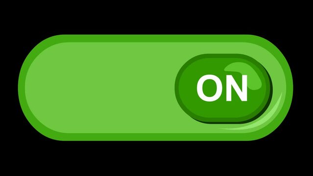 Loop animation of an on and off button, on a transparent background