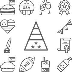 Fun hat, USA icon in a collection with other items