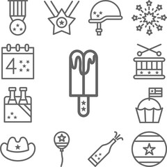 Popsicle, USA icon in a collection with other items