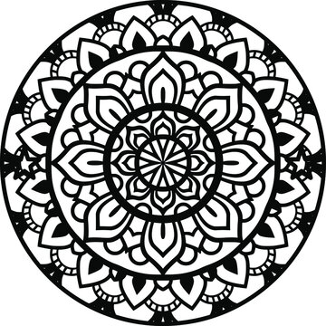 Mandala for adult coloring book,coloring page,print on product, laser cut, paper cut and so on. Vector illustration.

