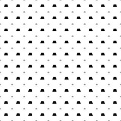 Square seamless background pattern from geometric shapes are different sizes and opacity. The pattern is evenly filled with black trapezoid symbols. Vector illustration on white background