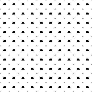 Square seamless background pattern from geometric shapes are different sizes and opacity. The pattern is evenly filled with black trapezoid symbols. Vector illustration on white background