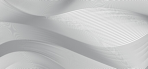 abstract smooth waves background. black and white wavy stripes background