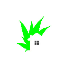 weed house logo vector