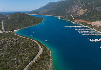 Kaş Marina Drone Photo, Kaş City Mediterranean Region, Antalya Turkey