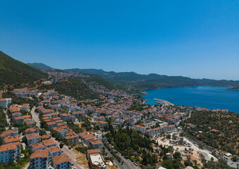 Kaş Marina Drone Photo, Kaş City Mediterranean Region, Antalya Turkey