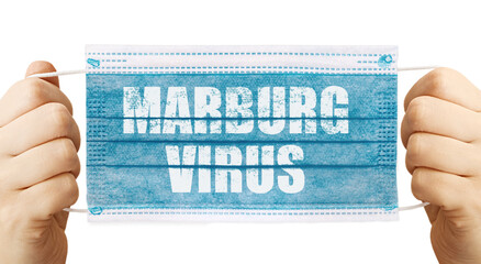 Face masks with inscriptions MARBURG VIRUS