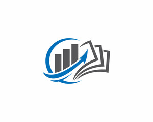 Creative  Financial Accounting Logo Design Concept. Business and Finance Progress Arrow Vector Illustration.
