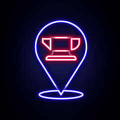 Glowing neon line Blacksmith anvil tool icon isolated on brick wall background. Metal forging. Forge tool. Colorful outline concept. Vector