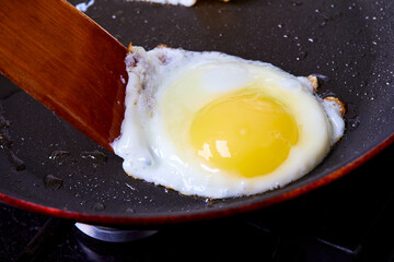 fried egg on the white