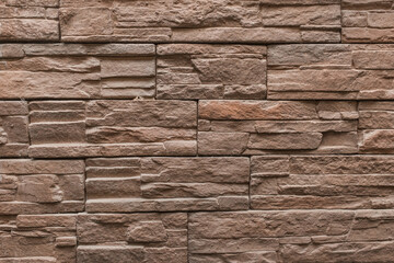 Brown Hard Rough Stone Tile Wall Texture Background