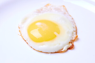 fried egg on the white