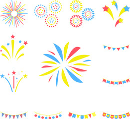 Fototapeta na wymiar fireworks colored icon in a collection with other items