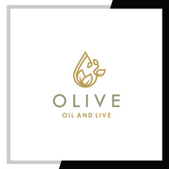 Elegant olive logo template. The logo is made with lines.
