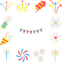Fototapeta na wymiar garlands, party flags colored icon in a collection with other items