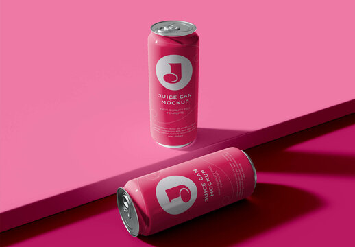 Two Juice Cans Mockup