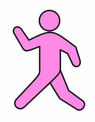 歩く人(ピンク線)