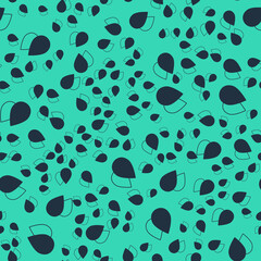 Black Water drop icon isolated seamless pattern on green background. Vector