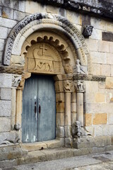 Fototapeta na wymiar Detail of the Romanesque style Church of Sao Pedro de Rates