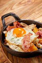Add to Likebox.English breakfast with bacon, sausage, fried egg