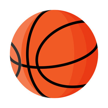 Orange basketball ball with stripes. 3x3 Basketball sport equipment. Summer games.