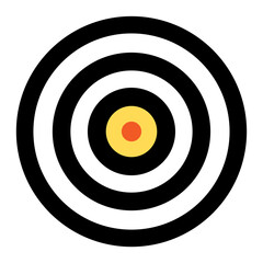 Black and white target for shooting. Archery sport equipment. Summer games.